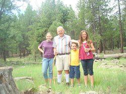 Grandpa and kids geocaching in Flagstaff