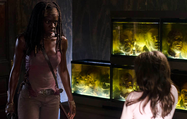 Michonne and Penny and Heads - The Walking Dead Season 3