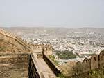 Fortification wall of Nahargarh Fort with Jaipur visible below