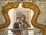 Sonya and Travis self portrait with an antique mirror