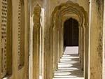 Arched pillared halls found in the Hawa Mahal