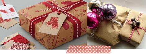 christmas wrapping diy tutorial baubles bells brown paper ribbon string