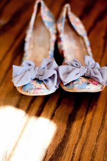 flat bridal shoes floral print