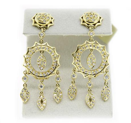 Doris Panos 18K YG and Diamond Chandelier Earrings