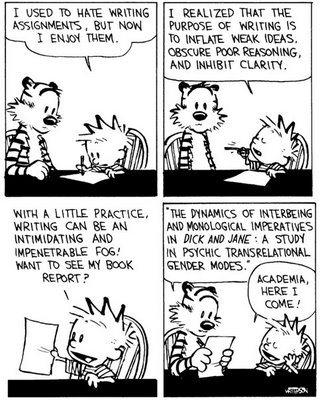 Calvin and Hobbes, academia, writing