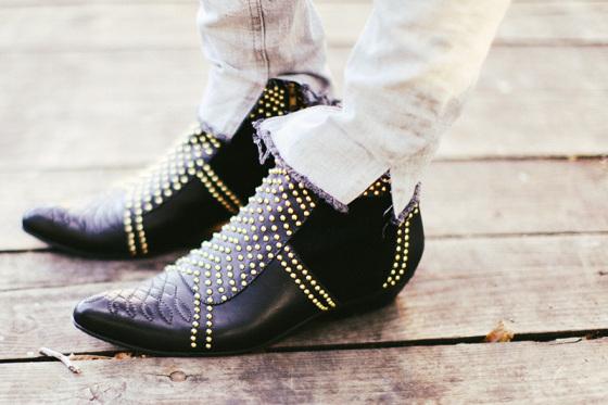 The Anine Bing studded boots