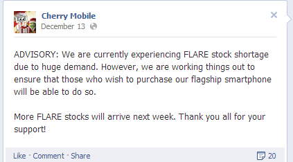 Flare out of stock