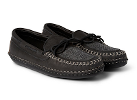 Slip In, Step Out:  Quoddy Lodge Herringbone and Leather Slippers