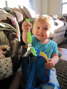 Little Miss Adorable with my car keys