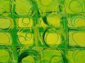 Deconstructing Green Grid Acrylic Painting