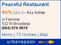 Peaceful Restaurant on Urbanspoon