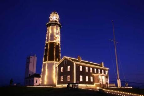 christmas lights display on lighthouse nepa