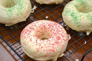 Double Dipped Eggnog Glazed Baked Donuts