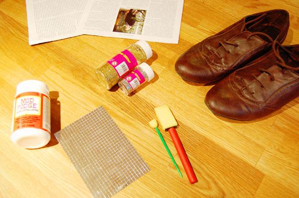 diy glitter brogues