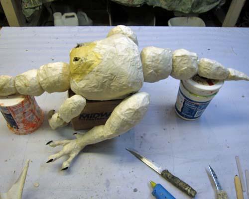 Not So Secret Paper Mache Project- more dragon marionette assembly