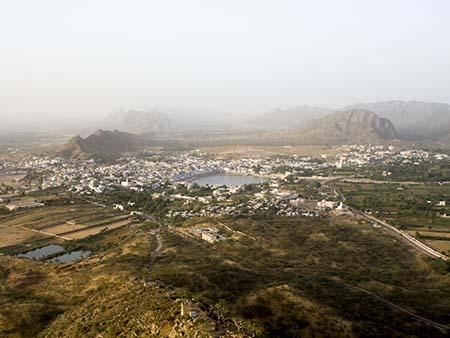 View of Pushkar Lake from Ratnagiri hill
