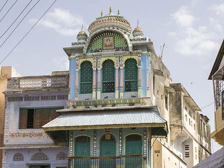 One of the more colourful Pushkar buildings