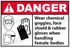 danger wear goggles sign