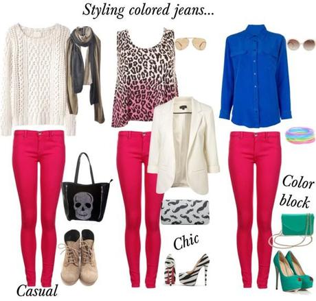 Styling colored jeans...ideas