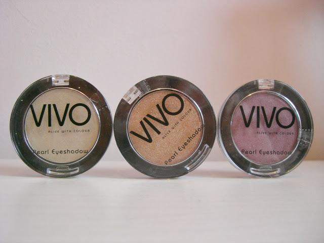 Trio of Vivo Pearl Eyeshadows - Smoky Pink, Goddess & Champagne