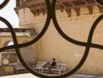 Sonya resting at the Daulat Khana Chowk