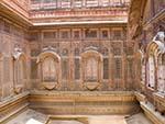 Zenana with latticed windows from which the women could watch the goings-on in the courtyards