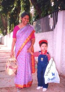 Mom and Vidur at age 4