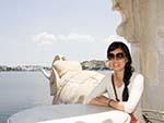 Sonya with an elephant at Jag Mandir Palace