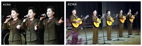 Performances from a 24  December concert by the art propaganda squad of the KIS Youth League at the Central Youth Hall in east Pyongyang to commemorate the 95th anniversary of Kim Jong Suk's birthday and the 21st anniversary of KJI's appointment as KPA Supreme Command (Photos: KCNA)