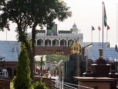 The Pakistan welcome gate seen after crossing the India-Pakistan border