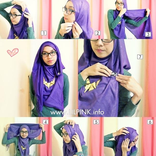 Simple Hooded Hijab Tutorial For Short Necklaces