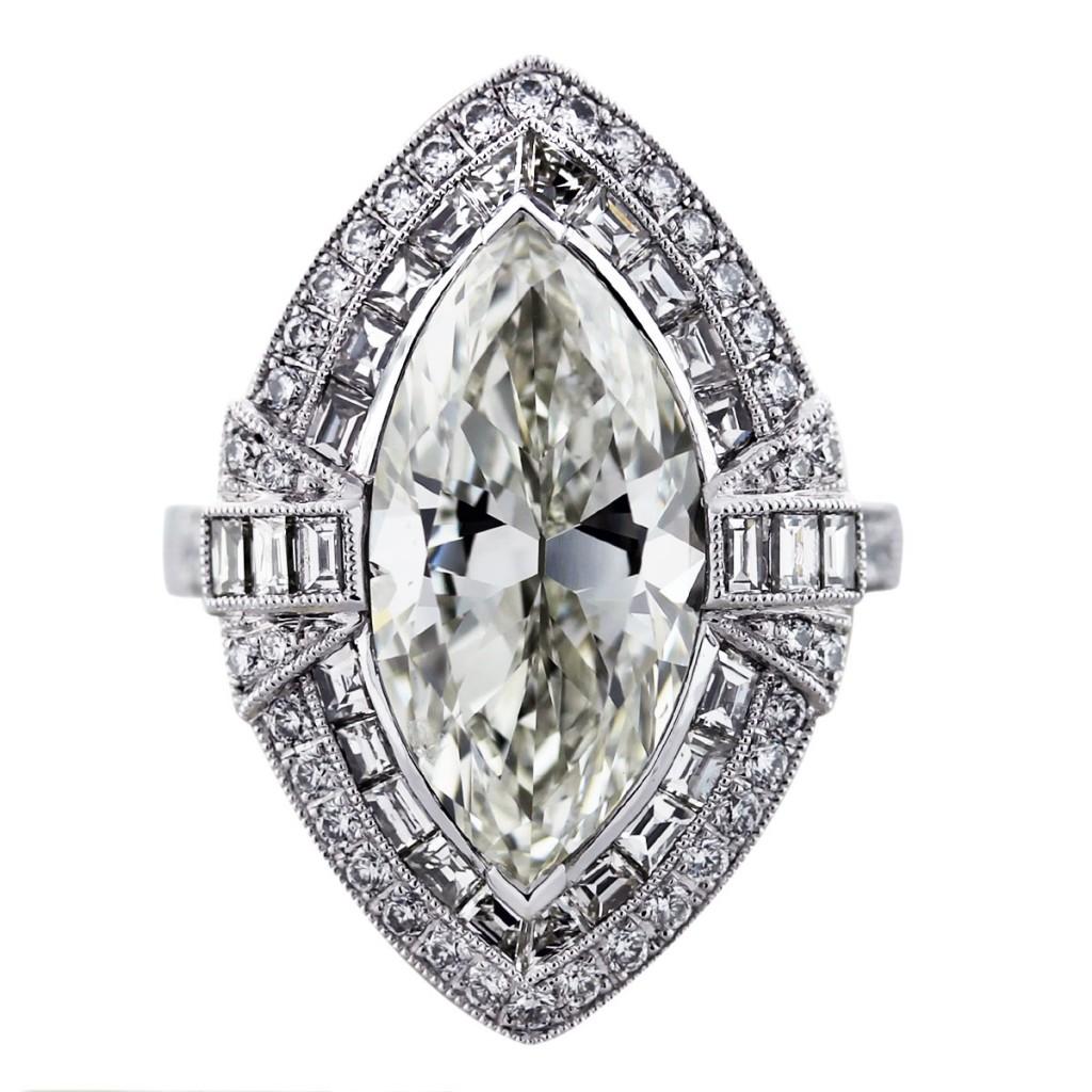 art deco engagement ring, art deco style, marquise engagement ring
