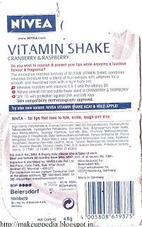 Nivea vitamin shake cranberry & raspberry lipbalm