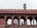 Eastern entrance gate, the domes of the mosque can be seen in the background