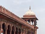 Minaret of the Jama Masjid, notice the call to prayer speakers