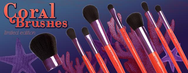 Neve Cosmetics Coral Makeup Brushes