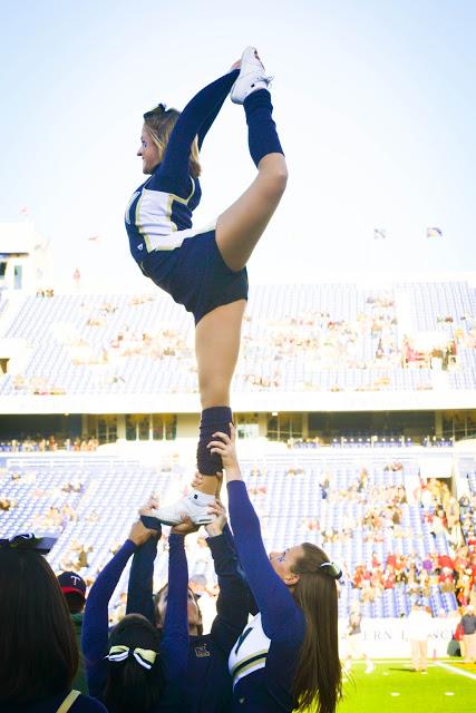 Navy Cheerleaders Meet Vice President Joe Biden