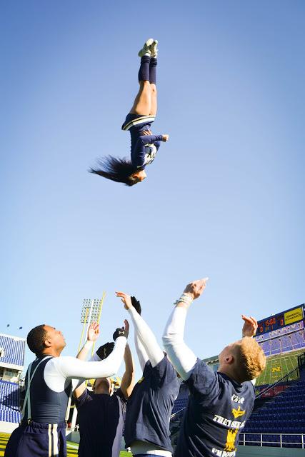 Navy Cheerleaders Meet Vice President Joe Biden