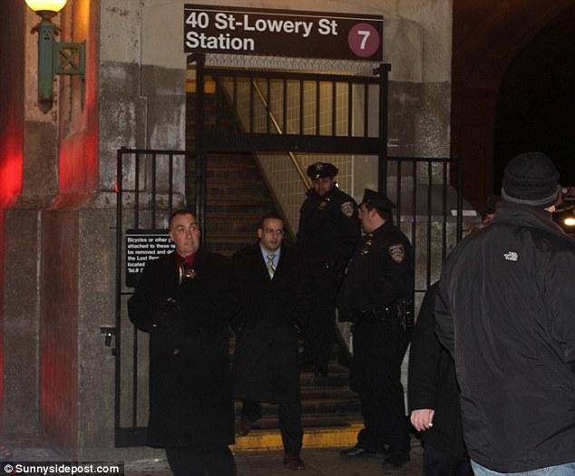 Crime scene: The man was struck by the train and killed at the 40th Street station near Queens Boulevard in Sunnyside, pictured