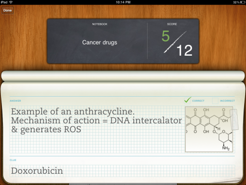 Flashcard about doxorubicin