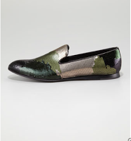 Luxe is a Battlefield:  Prada Camouflage Sequin Evening Loafer