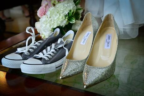 Jimmy Choo and Chuck Taylor wedding shoes wedding shoes by Jimmy Choo with Chuck Taylors