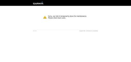 screenshot of garmin connect website down