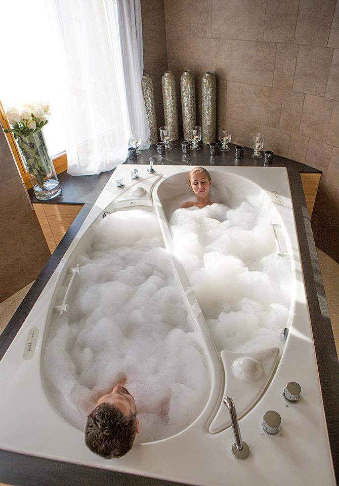 A bath tub for two - separated togather