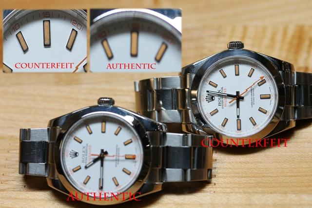 Fake Milgauss Dial, fake milgauss dial difference, real vs fake rolex, rolex milgauss