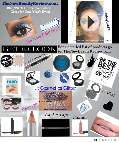 Beautysets - Blue/Black Glitter Eyes-Great on New Year's Eve!