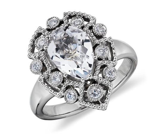 Blue Nile White Topaz Engagement Ring