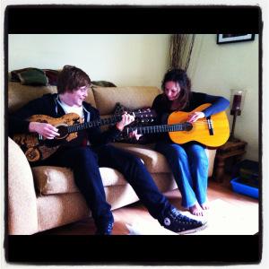 Planned to learn guitar but never did..here's my friend John trying to teach Mumma Hann
