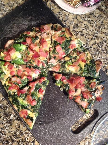 Recipe: In-a-Pinch Frittata (Infinite Ways) Bacon, Spinach, Brussels, Eggs - Pizza Style