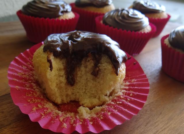 Vanilla Cupcakes with Nutella Chocolate Ganache + 1 month!